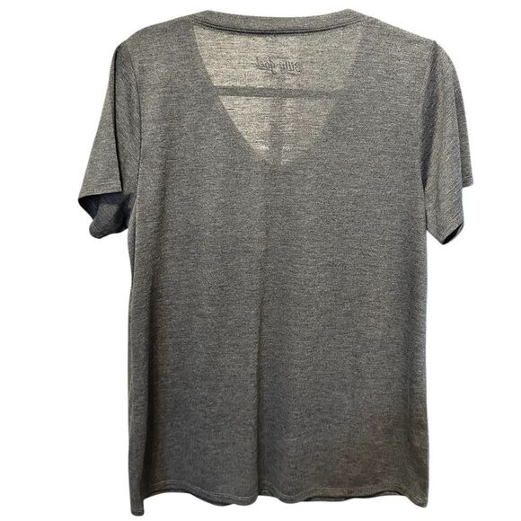 NWOT Women’s Gray V Neck Billy Joel Short Sleeve Graphic Tee Shirt - Size M - Picture 3 of 6